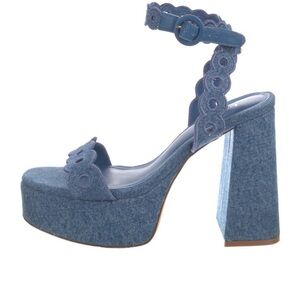 Larroude Denim Blue Platform Heels